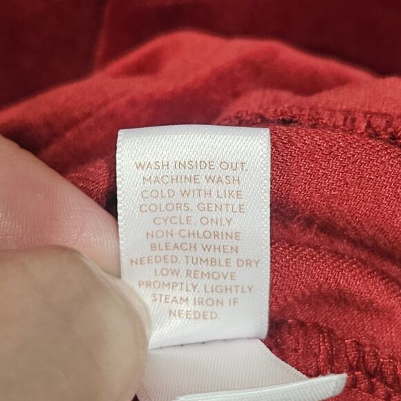 Lauren Conrad Red Velvet / Velour Crop Sweatshirt Size S Fairy Grunge - Picture 4 of 7